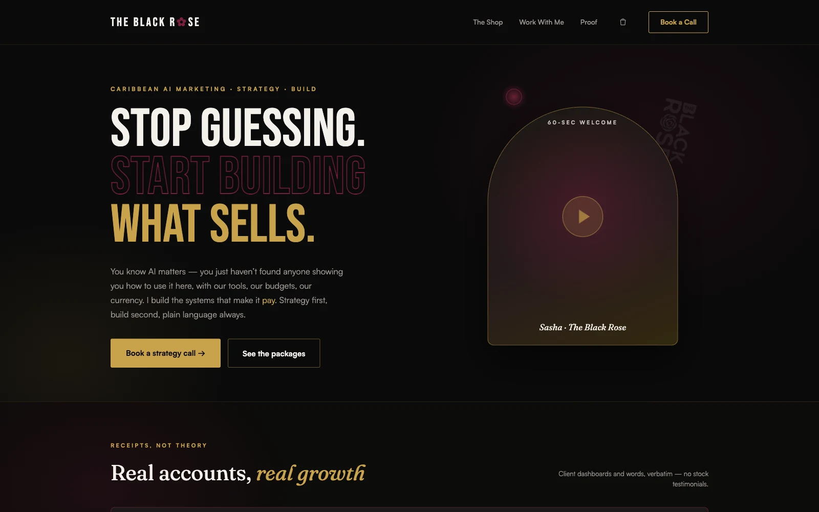 The Black Rose — Digital-product storefront · Trinidad